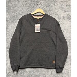 Coleman Pullover Mens S Heather Charcoal Sherpa Lined Sweatshirt Bonded Henley